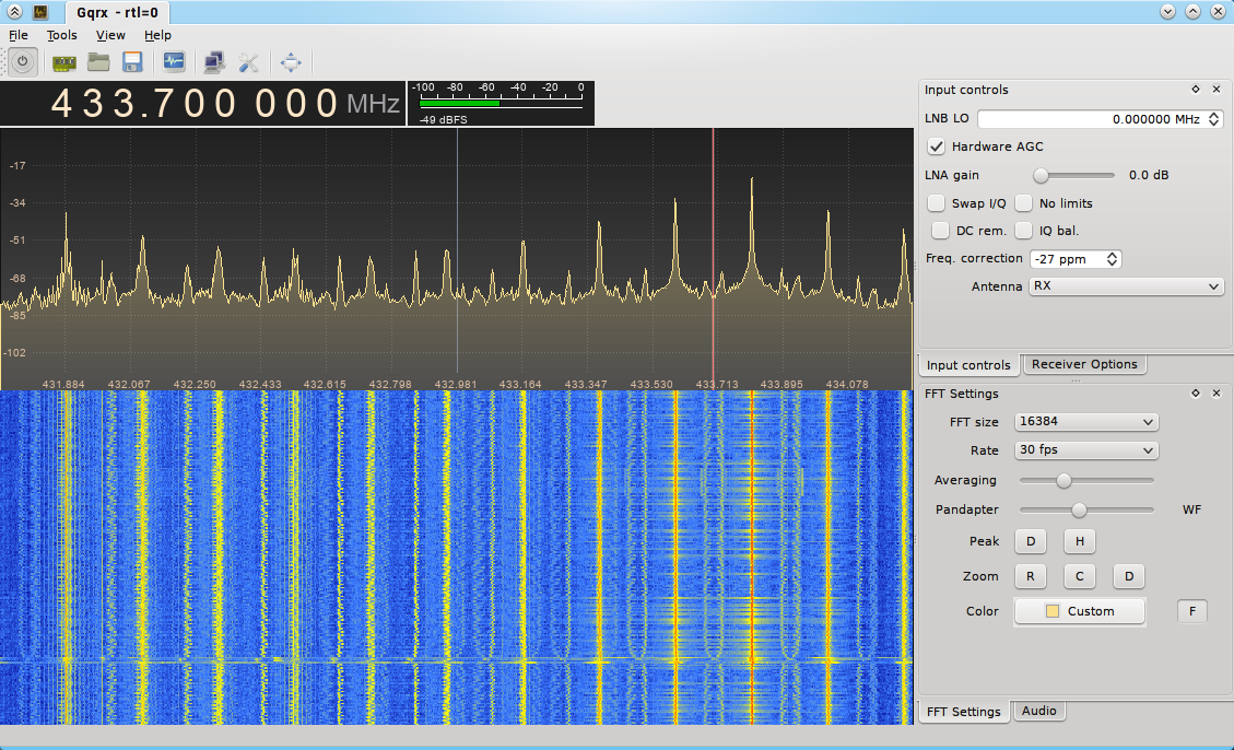 gqrx showing interference